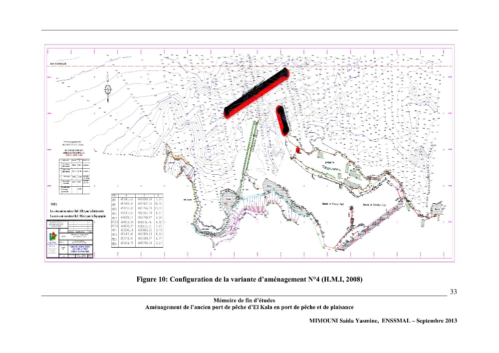 Etude de l\'aménagement de l\'ancien port de pêche d\'El Kala en port de pêche de plaisance.