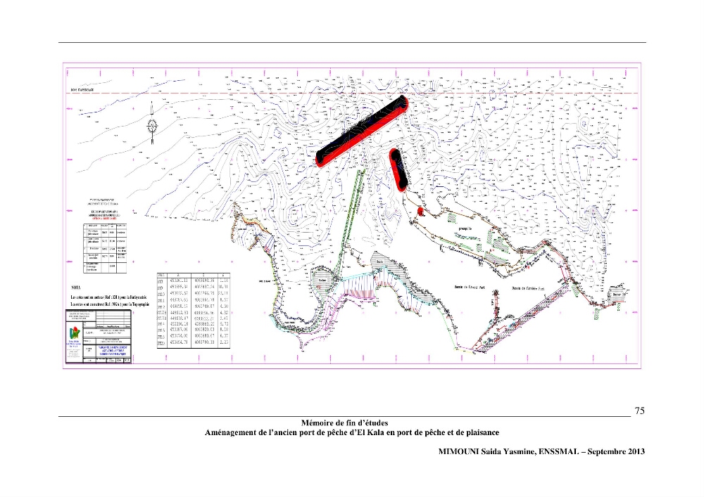 Etude de l\'aménagement de l\'ancien port de pêche d\'El Kala en port de pêche de plaisance.