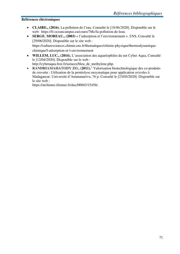 Elaboration d\'un adsorbant à partir des coproduits de la mer: application à la rétention des colorants textiles