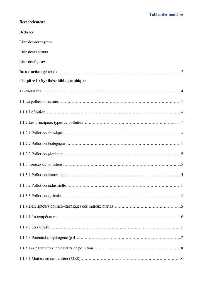 Les paramètres physicochimiques dans l’eau de mer et le sédiment de la plage Ouest de Sidi Fredj: