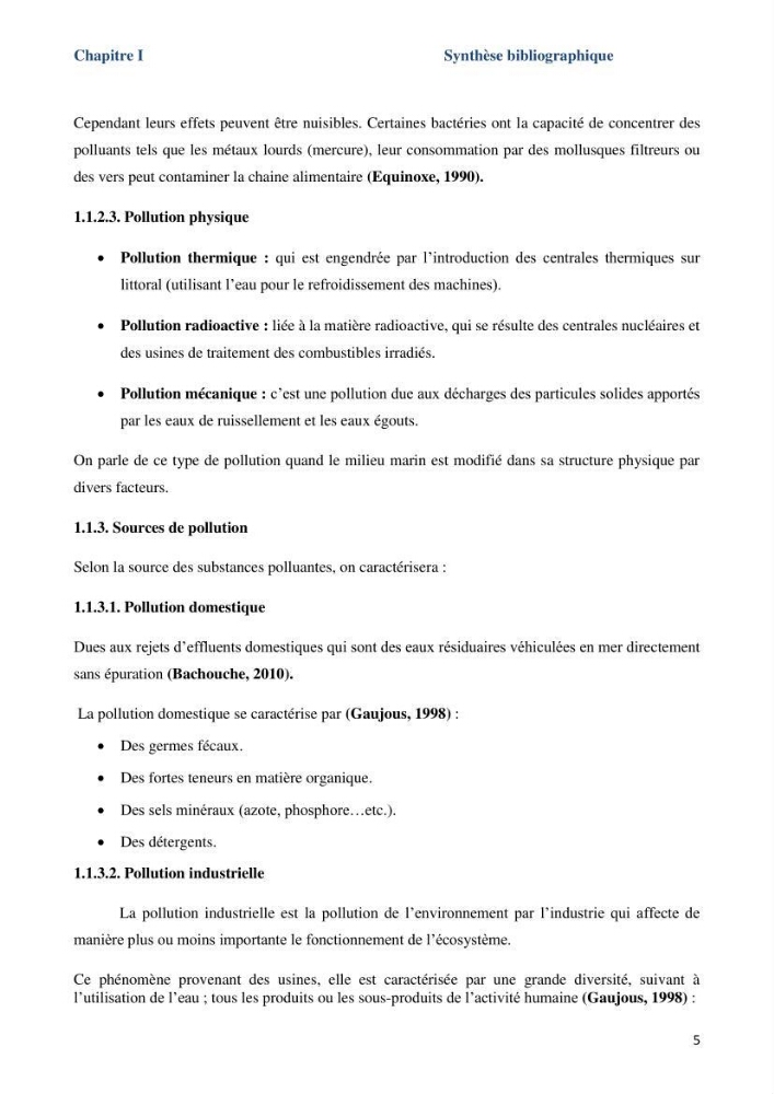Les paramètres physicochimiques dans l’eau de mer et le sédiment de la plage Ouest de Sidi Fredj:
