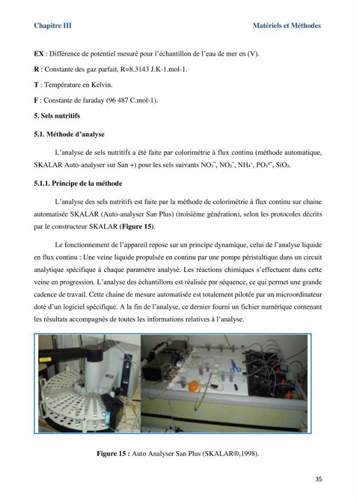Les paramètres physicochimiques dans l’eau de mer et le sédiment de la plage Ouest de Sidi Fredj: