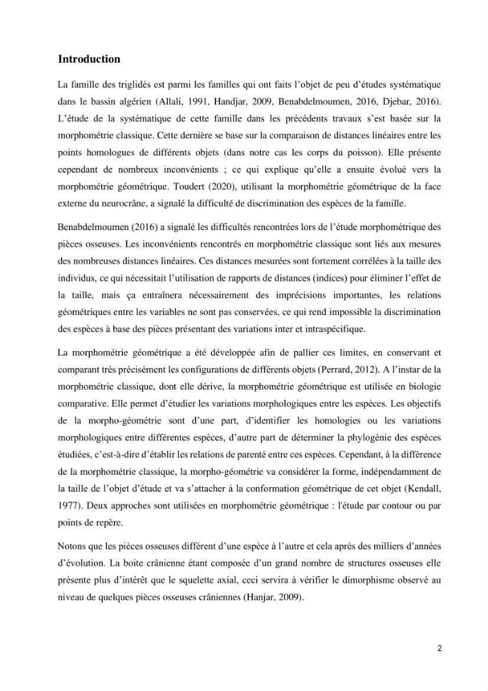Contribution à l’étude des Triglidae ( Actinopteri, Perciformes ) de la côte algérienne: morphométrie géométrique et analyse du contour de l\'opercule