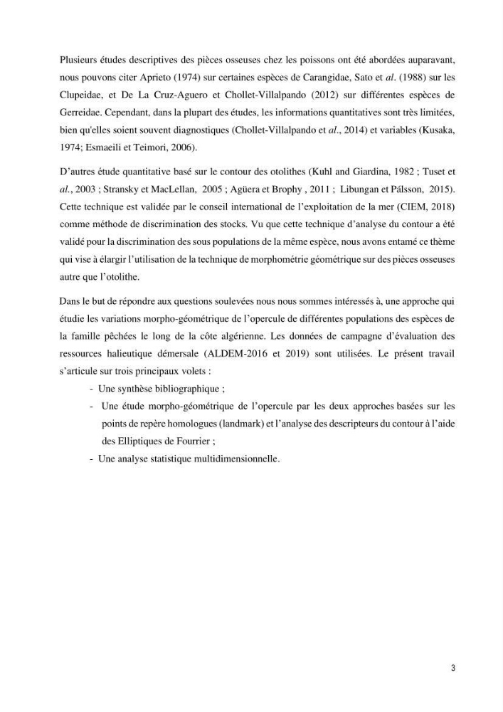 Contribution à l’étude des Triglidae ( Actinopteri, Perciformes ) de la côte algérienne: morphométrie géométrique et analyse du contour de l\'opercule
