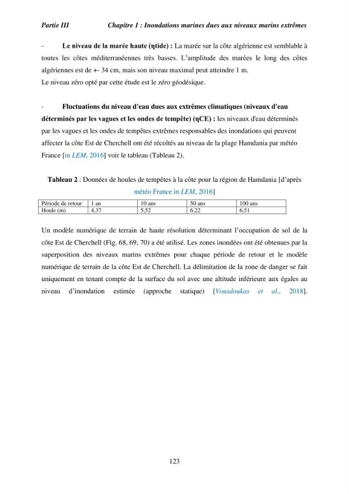 Utilisation de la géomatique pour l’étude des risques côtiers dans la zone centre Algérienne (littoral de Cherchell):