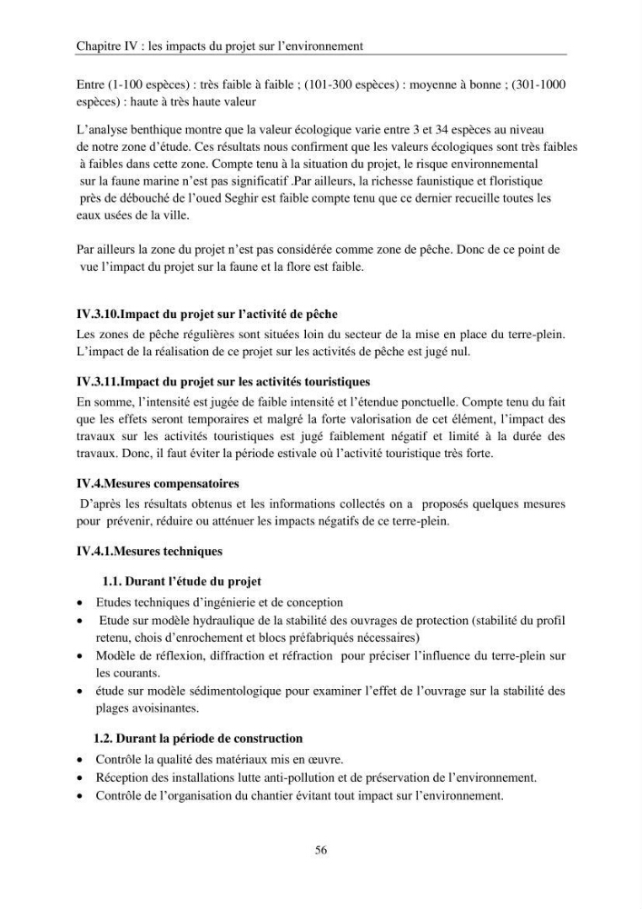Etude d\'impact sur l\'environnement de l\'extention de terre-plein du port de Bejaia