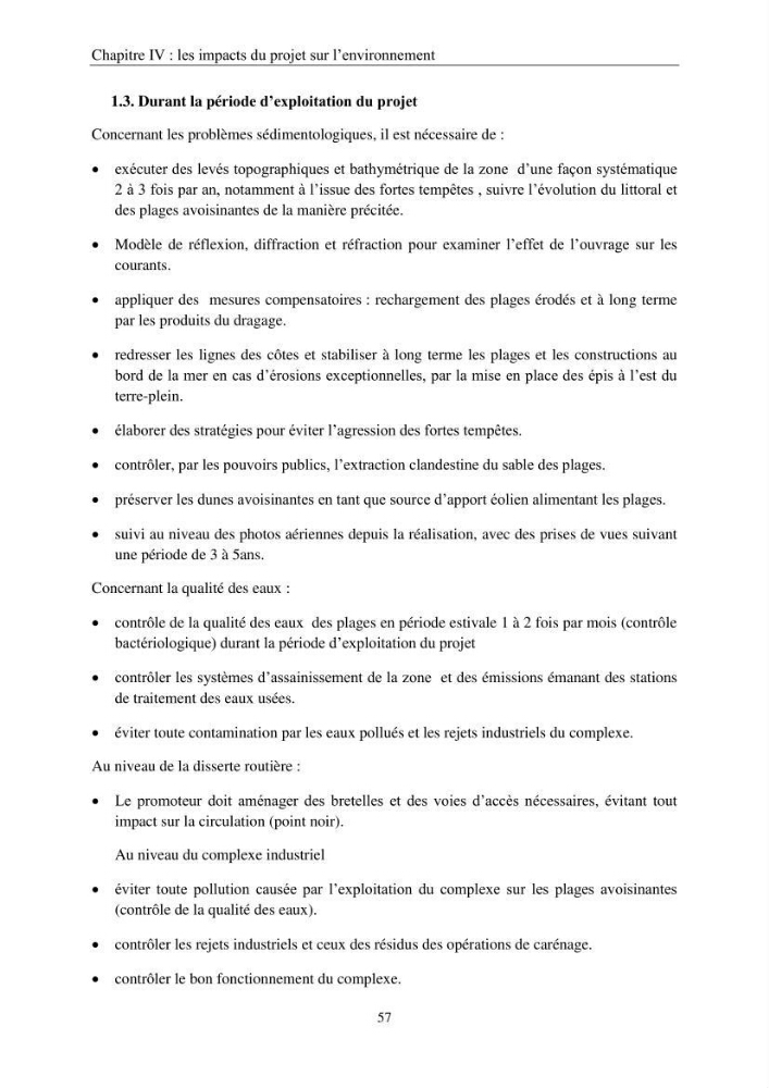 Etude d\'impact sur l\'environnement de l\'extention de terre-plein du port de Bejaia