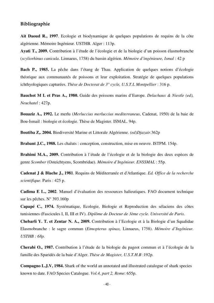 Contribution à l\'étude du comportement de Torpedo marmorata (poissons Elasmobranche) dans le bassin algérien