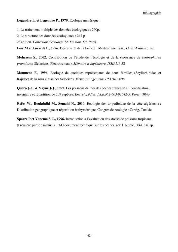 Contribution à l\'étude du comportement de Torpedo marmorata (poissons Elasmobranche) dans le bassin algérien