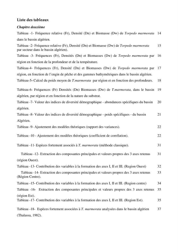 Contribution à l\'étude du comportement de Torpedo marmorata (poissons Elasmobranche) dans le bassin algérien