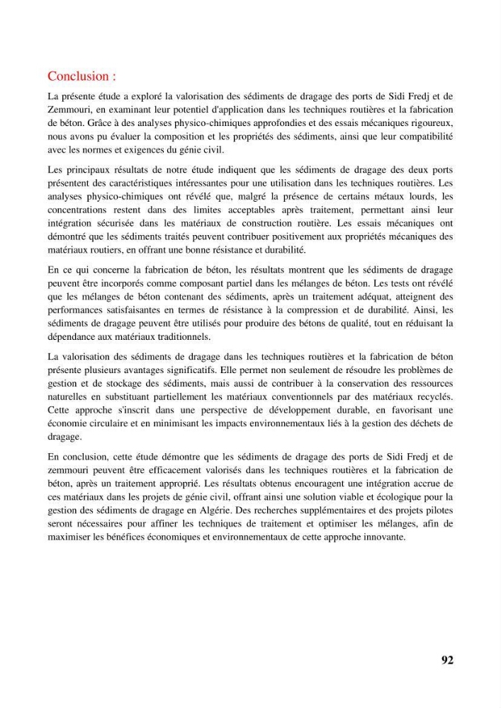 Valorisation des sédiments de dragage dans le génie civil