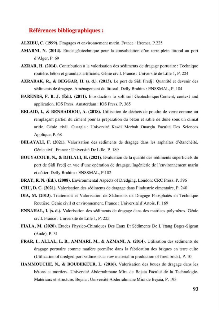 Valorisation des sédiments de dragage dans le génie civil