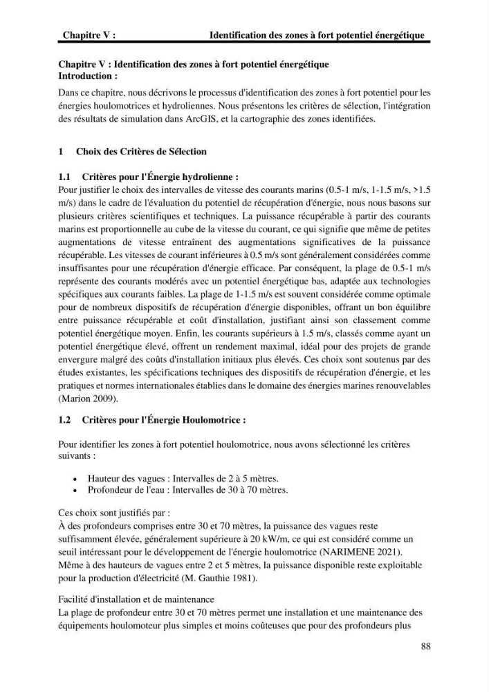 Développement d\'un SIG-WEB pour l\'étude et l\'évaluation des énergies renouvelables marines le long du littoral algérien