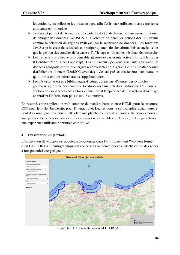 Développement d\'un SIG-WEB pour l\'étude et l\'évaluation des énergies renouvelables marines le long du littoral algérien