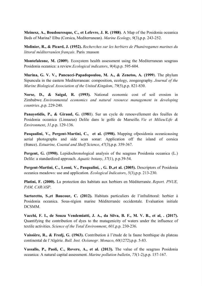Contribution à l’étude de la biodiversité faunistique associée à l’écosystème à Posidoniaoceanica