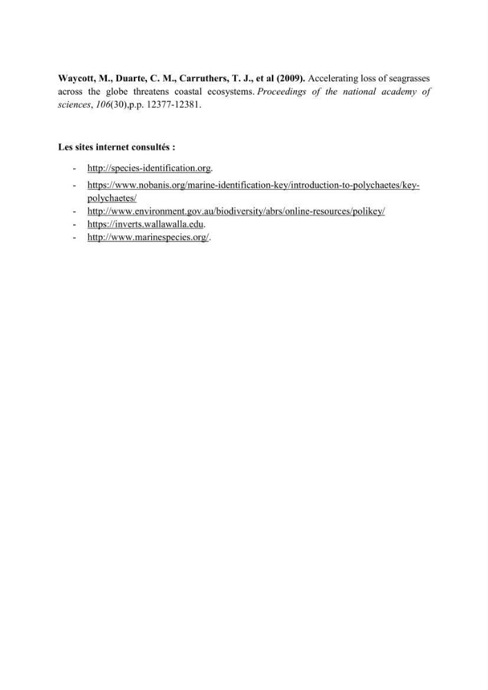 Contribution à l’étude de la biodiversité faunistique associée à l’écosystème à Posidoniaoceanica