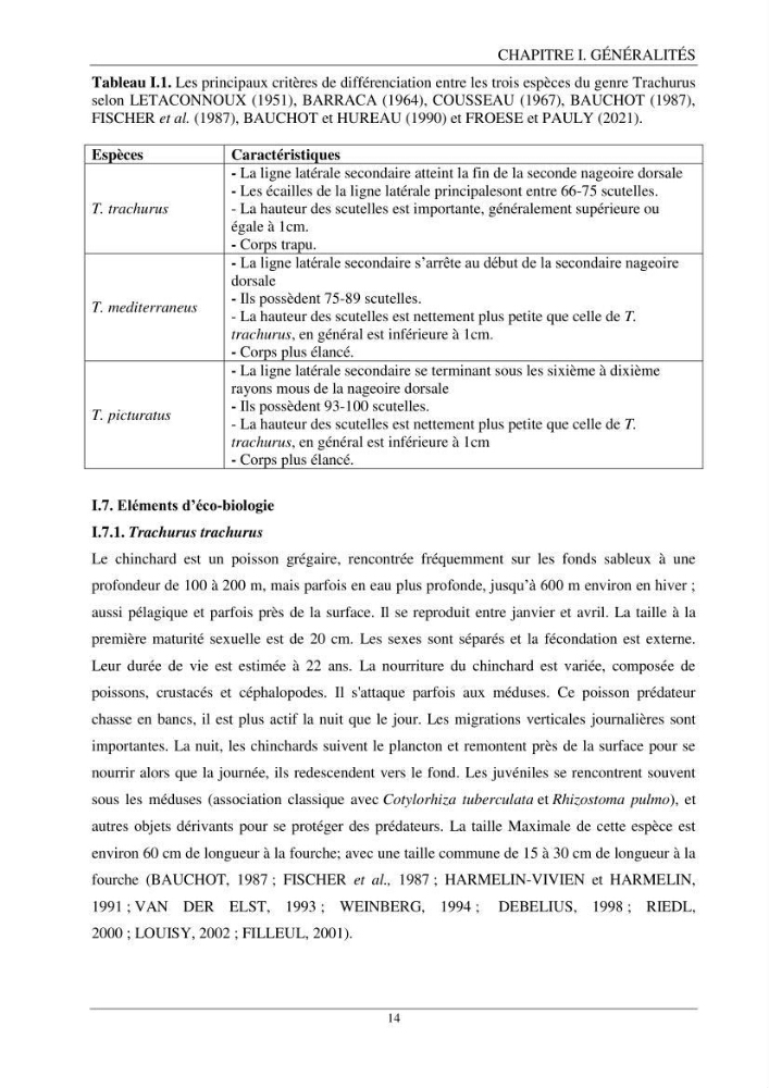 Contribution à l’étude de la reproduction des espèces du genre Trachurus (Actinopteri, Carangidae) de la région centre du littoral Algérien: