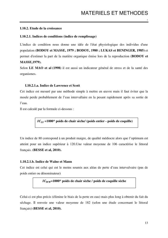 Etude de la croissance de Mytilus galloprovincialis (Lamarrck,1819) à Ain tagourait, Tipaza