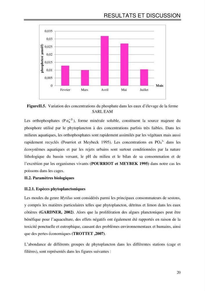 Etude de la croissance de Mytilus galloprovincialis (Lamarrck,1819) à Ain tagourait, Tipaza