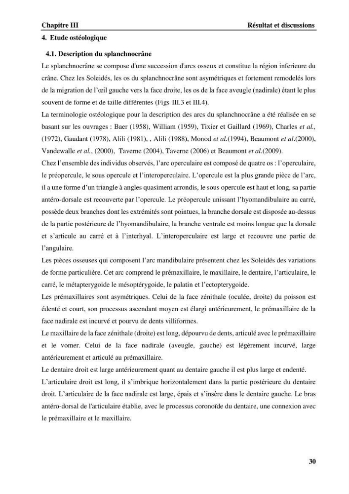 Contribution à l\'étude systématique du genre Bathysolea Roule,1916 (Pleuronnectiformes, Soleidae) des côtes Algeriennes