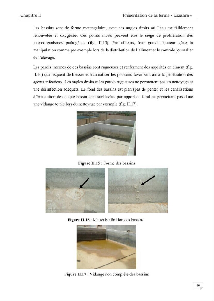 Analyse des aménagements piscicoles et de la gestion sanitaire de la ferme aquacole \"Ezzahra\":
