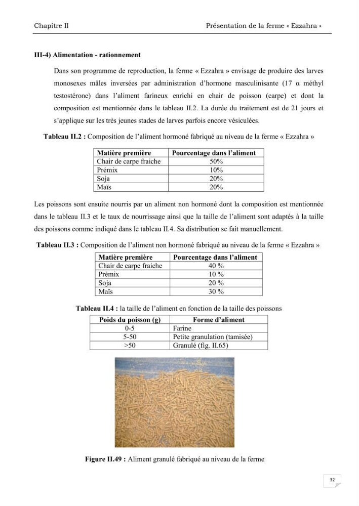 Analyse des aménagements piscicoles et de la gestion sanitaire de la ferme aquacole \"Ezzahra\":