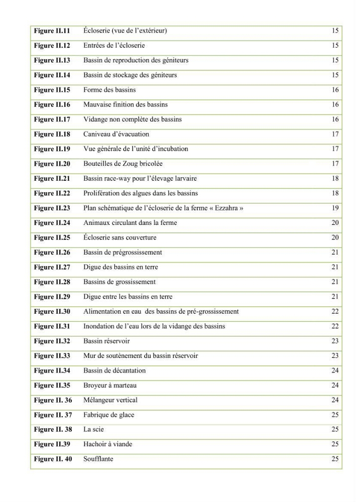 Analyse des aménagements piscicoles et de la gestion sanitaire de la ferme aquacole \"Ezzahra\":