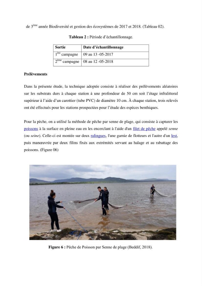 Inventaire du benthos des zones rocheuses de la région d’El Kala: prélèvements de mai 2017 et mai 2018