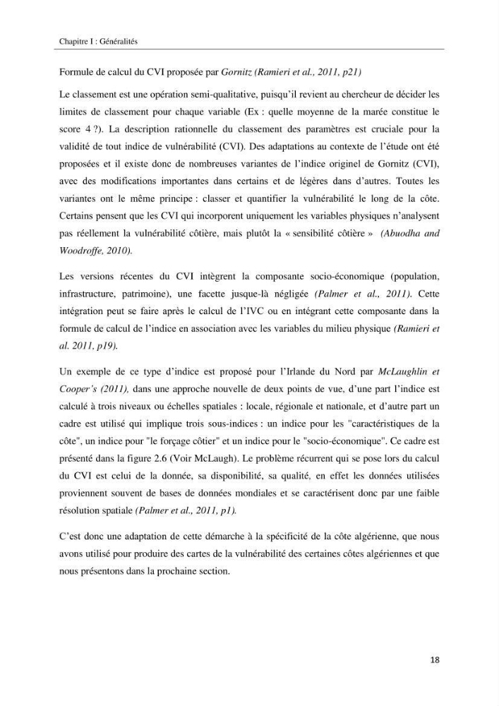 Calcul d\'indice multi-échelle de la vulnérabilité côtière