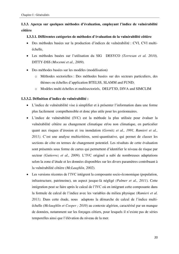 Calcul d\'indice multi-échelle de la vulnérabilité côtière