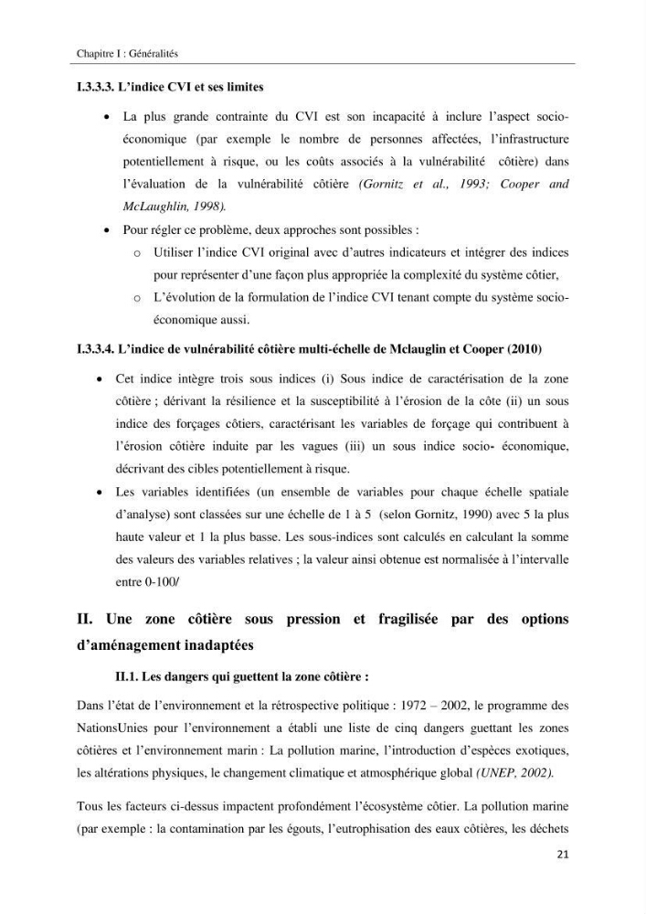 Calcul d\'indice multi-échelle de la vulnérabilité côtière
