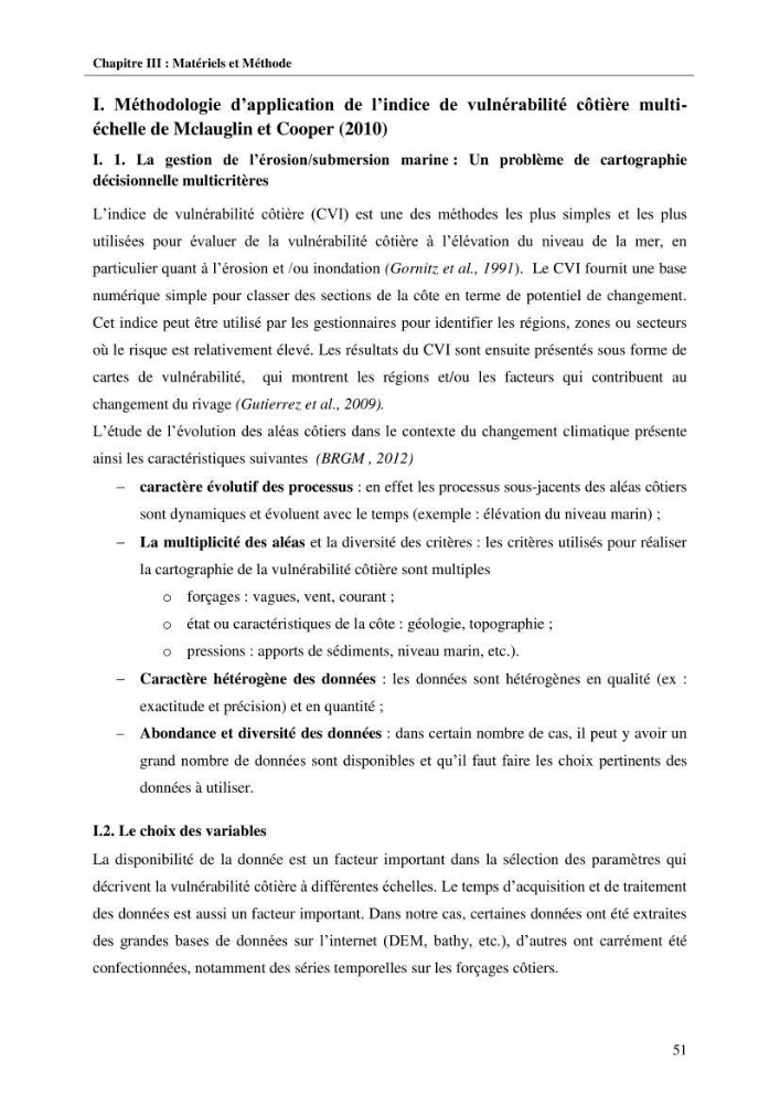 Calcul d\'indice multi-échelle de la vulnérabilité côtière