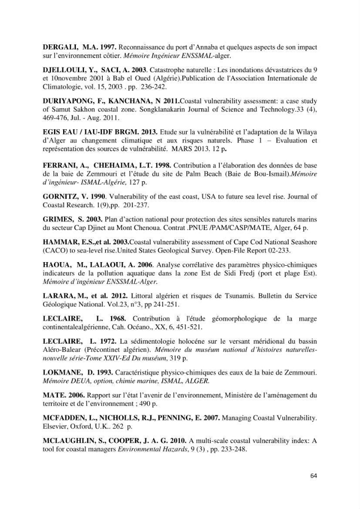 Calcul d\'indice multi-échelle de la vulnérabilité côtière