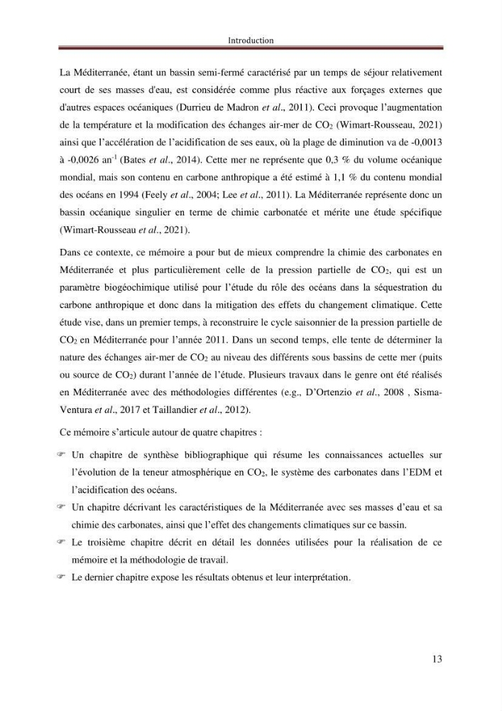 Reconstitution du cycle saisonnier de la pression partielle du CO2 en Méditerranée durant l’année 2011