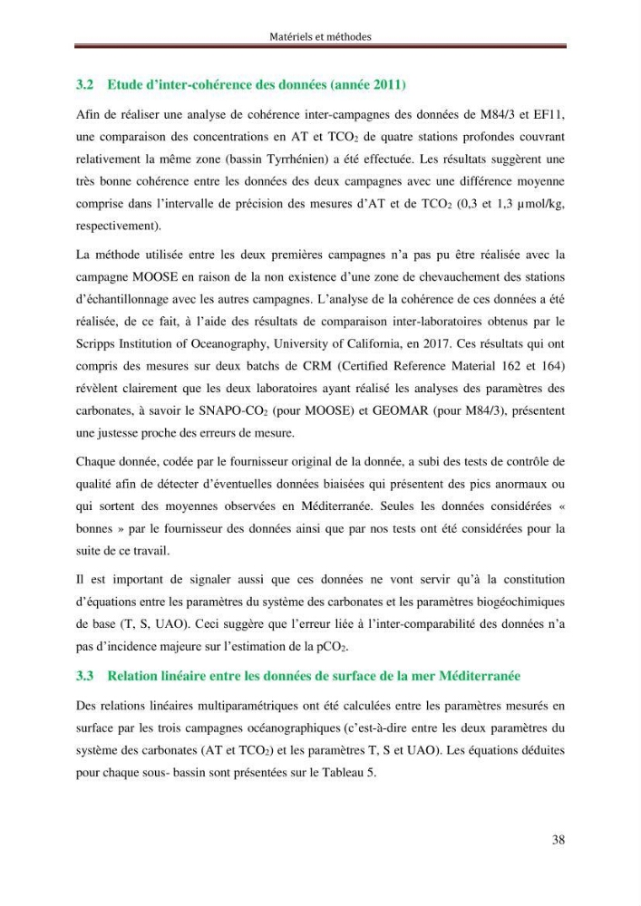 Reconstitution du cycle saisonnier de la pression partielle du CO2 en Méditerranée durant l’année 2011