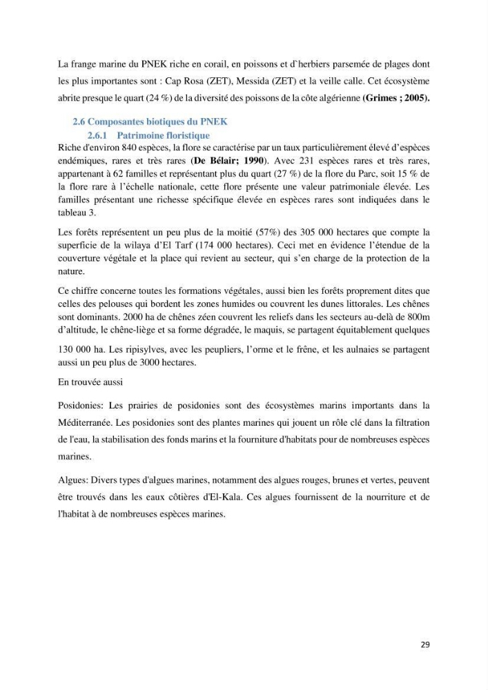 Contribution à la prévention et à la gestion des feux de forêts dans le parc national d\'El Kala (Nord Est de l\'Algérie) par télédétection et leurs incidences sur le milieu marin