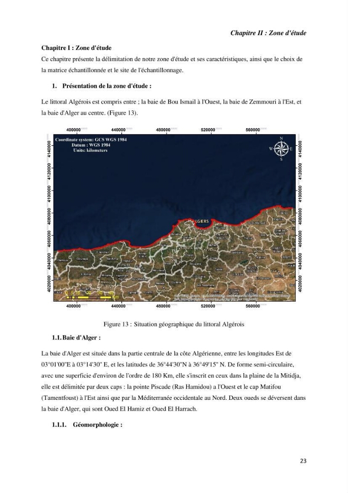 Etude radioécologique du littoral Algérois: cas d\'algues marines