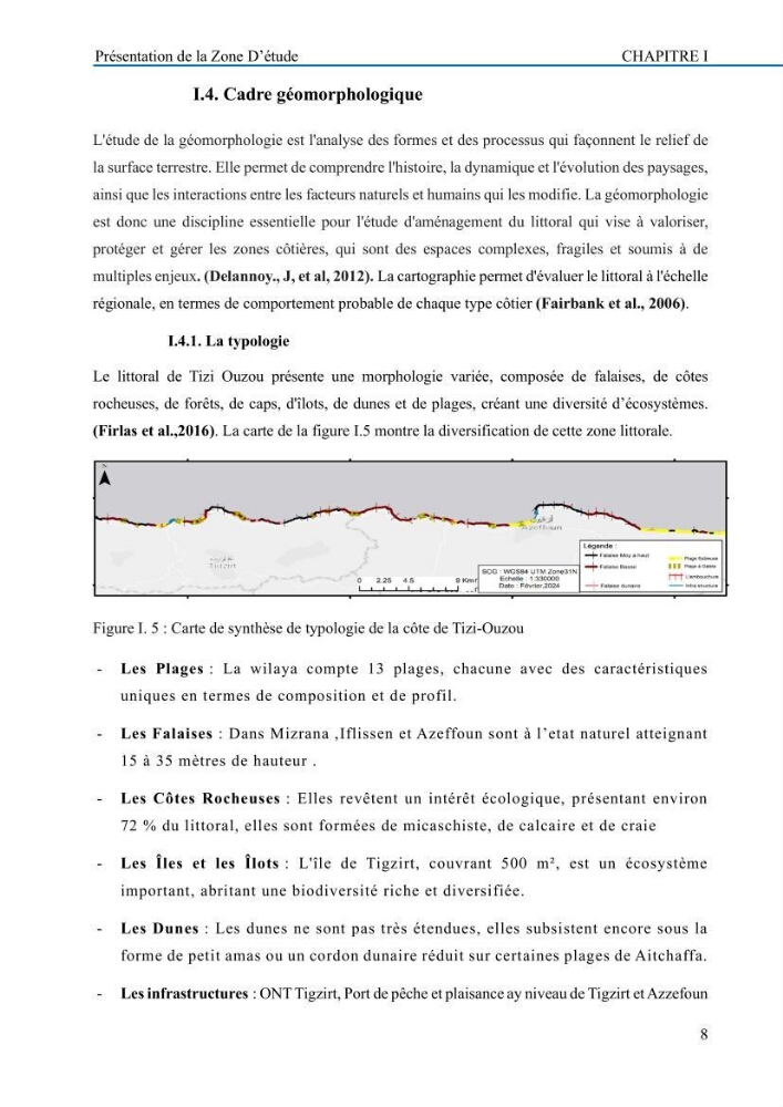 Evaluation de la vulnérabilité du littoral de la wilaya de Tizi-Ouzou face aux de géo-risques côtiers