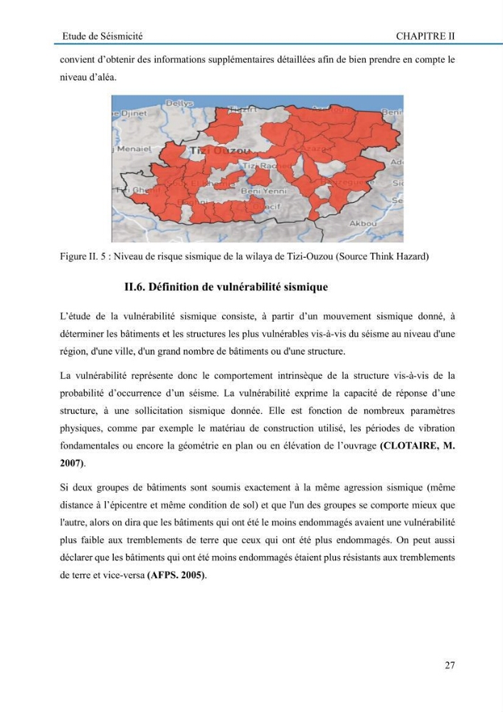 Evaluation de la vulnérabilité du littoral de la wilaya de Tizi-Ouzou face aux de géo-risques côtiers