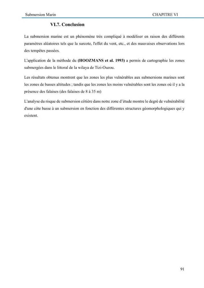 Evaluation de la vulnérabilité du littoral de la wilaya de Tizi-Ouzou face aux de géo-risques côtiers