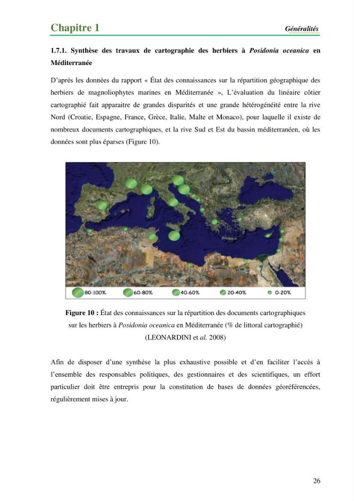 Cartographie de la limite supérieure de l\'herbier à Posidonia oceanica et du Trottoir à Vernets dans la région de Tipaza