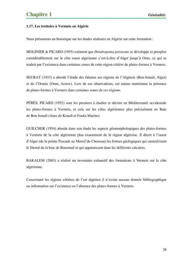 Cartographie de la limite supérieure de l\'herbier à Posidonia oceanica et du Trottoir à Vernets dans la région de Tipaza