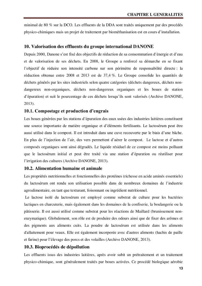 Traitement et valorisation des effluents de l’industrie laitière DANONE par biométhanisation couplée à l’évapo-concentration:
