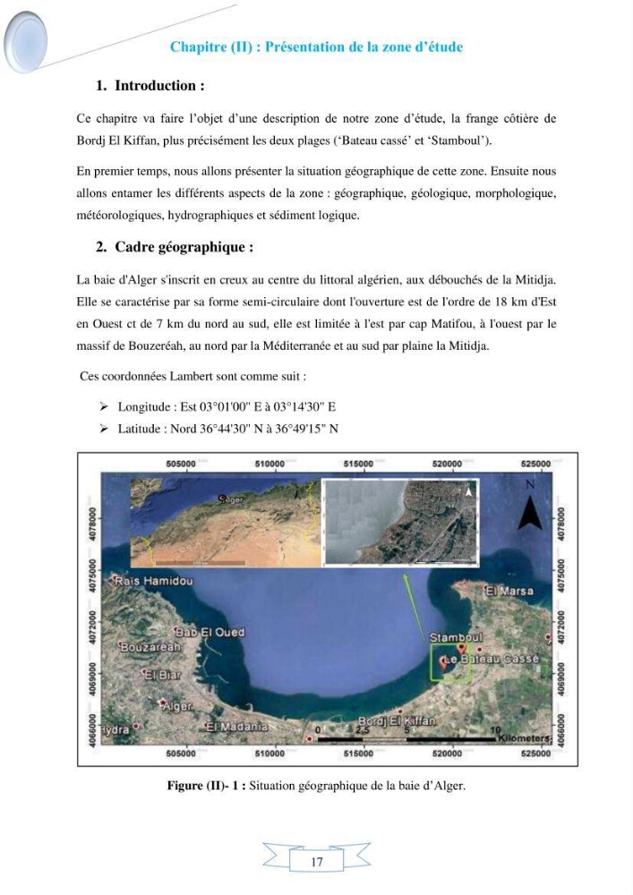 Impact de l’élévation de niveau de la mer et des tempêtes sur l’évolution morpho dynamique de la région Est de la baie d’Alger : simulation numérique des processus hydro-sédimentaires.