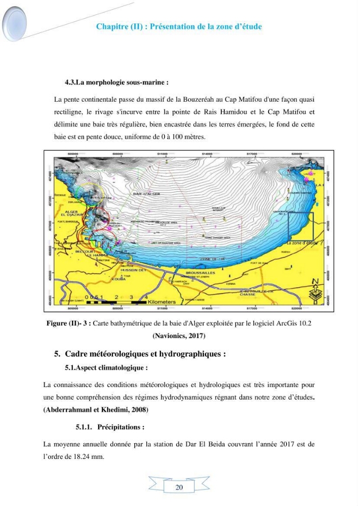 Impact de l’élévation de niveau de la mer et des tempêtes sur l’évolution morpho dynamique de la région Est de la baie d’Alger : simulation numérique des processus hydro-sédimentaires.