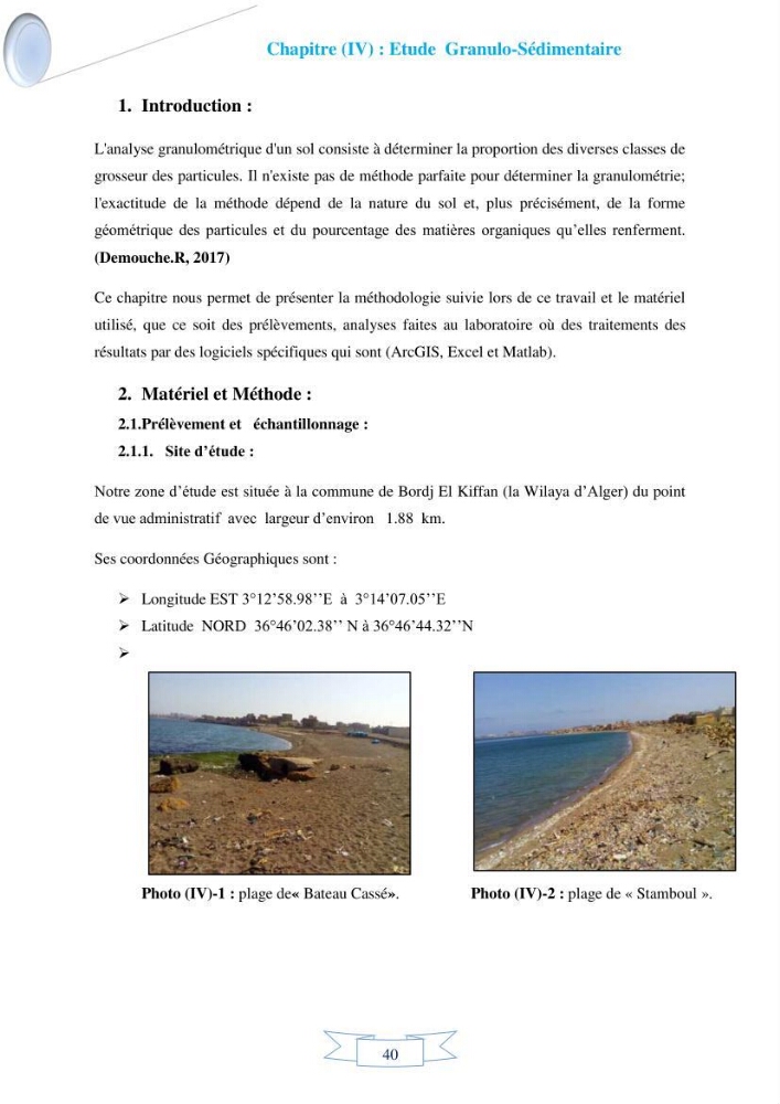 Impact de l’élévation de niveau de la mer et des tempêtes sur l’évolution morpho dynamique de la région Est de la baie d’Alger : simulation numérique des processus hydro-sédimentaires.