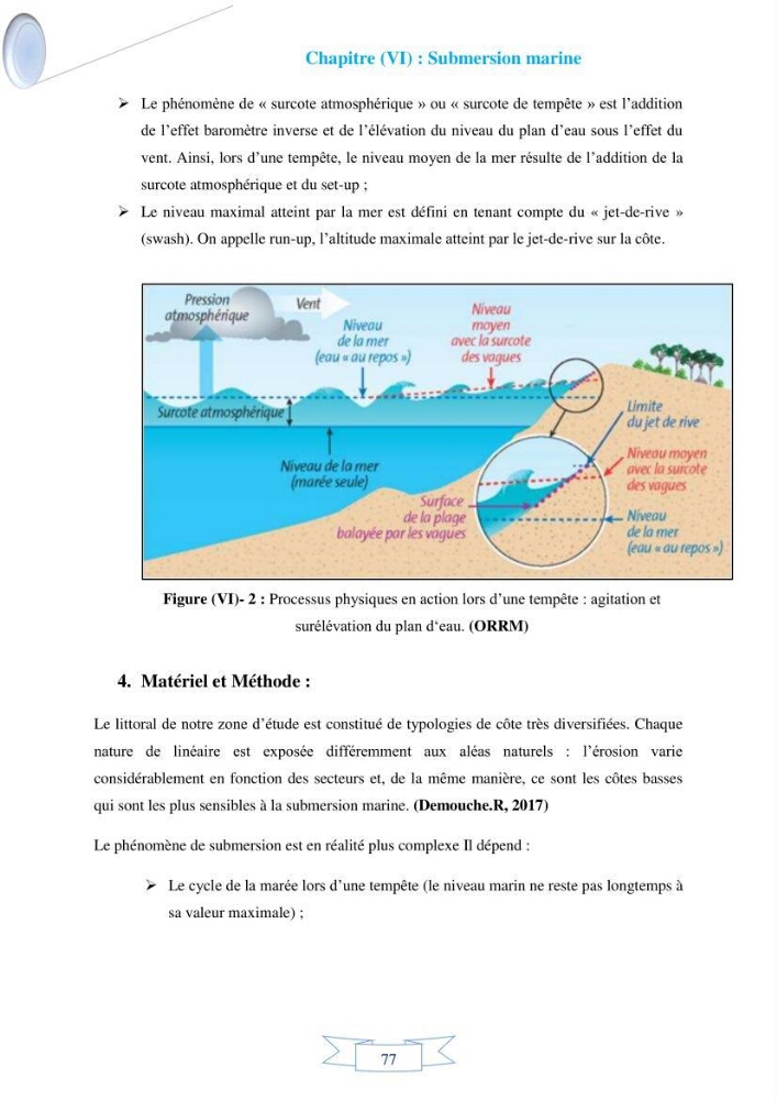 Impact de l’élévation de niveau de la mer et des tempêtes sur l’évolution morpho dynamique de la région Est de la baie d’Alger : simulation numérique des processus hydro-sédimentaires.