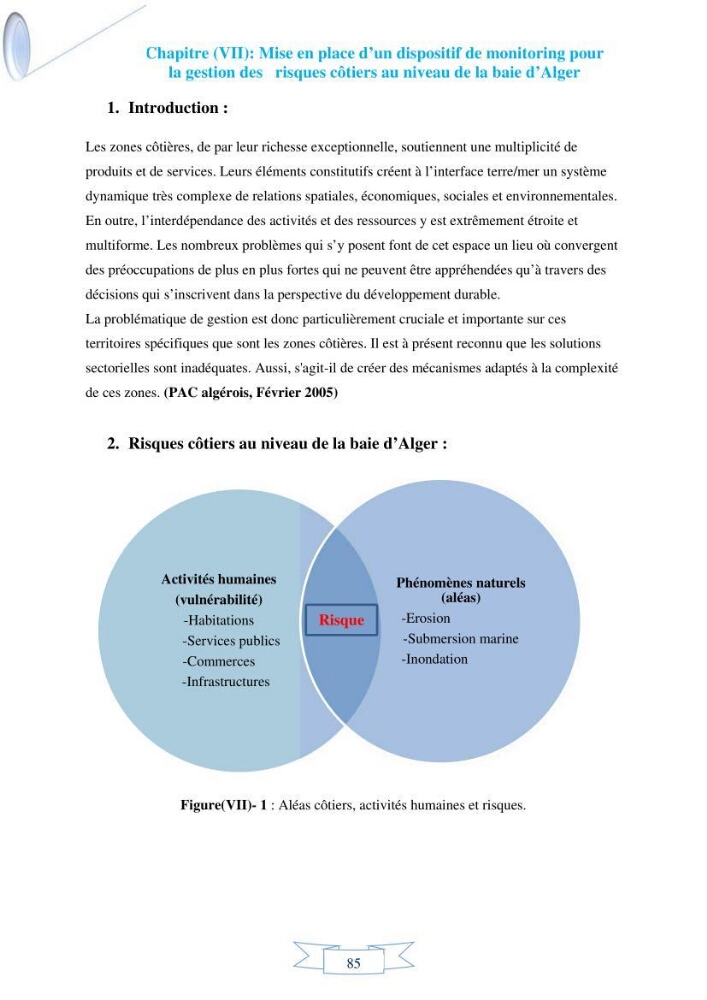 Impact de l’élévation de niveau de la mer et des tempêtes sur l’évolution morpho dynamique de la région Est de la baie d’Alger : simulation numérique des processus hydro-sédimentaires.