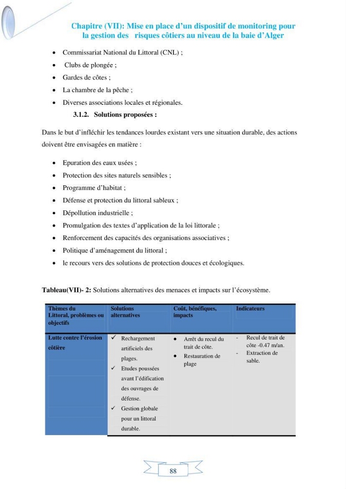 Impact de l’élévation de niveau de la mer et des tempêtes sur l’évolution morpho dynamique de la région Est de la baie d’Alger : simulation numérique des processus hydro-sédimentaires.