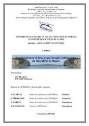 Fonctionnement et dynamique morpho-sédimentaire du littoral Est de Béjaia: